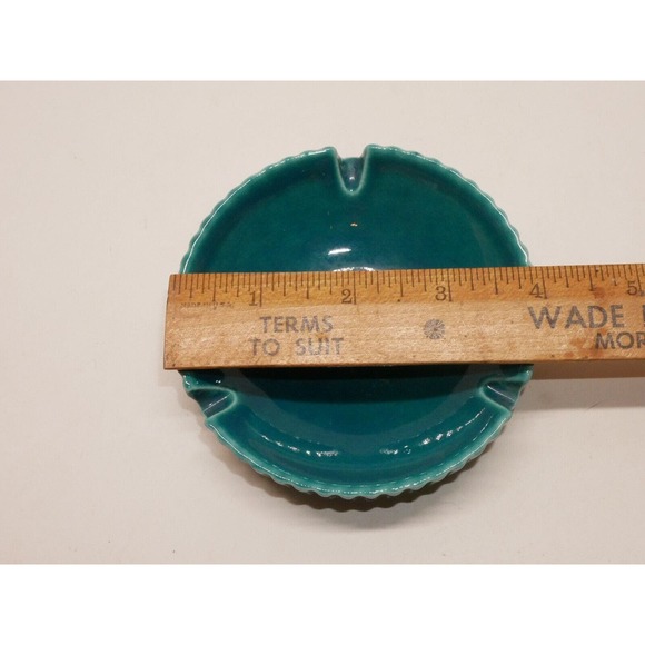 VTG MCM Hyalyn Pottery Ashtray Blue Porcelain Decor Western North Carolina 4" - Picture 9 of 10